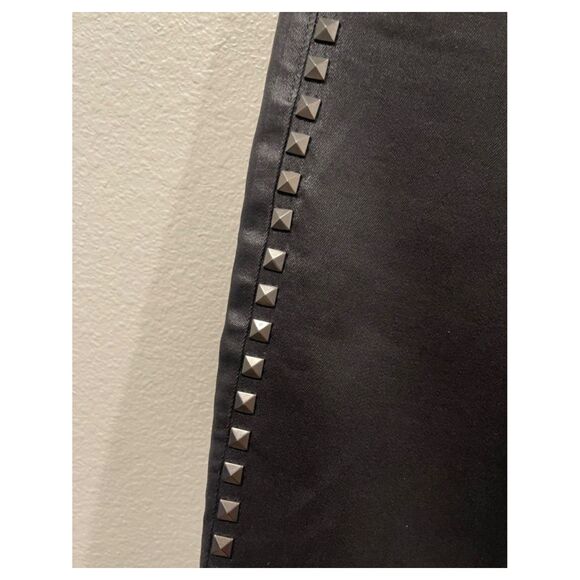 L'AGENCE Margot Side-Studded High-Rise Coated Skinny Black Jeans - Picture 3 of 4